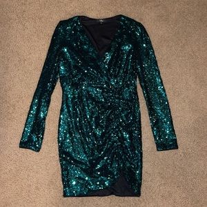 Size large green sequin lulus dress